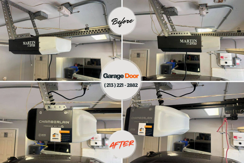 Before and after: garage door repair Womelsdorf, PA